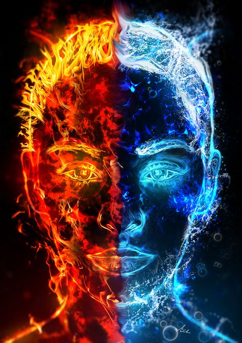 The Sons of Fire and Water Twin Flame Art, Fire And Water, Flame Art, Mosaic Pictures, Gems Art, Fire Art, Water Art, Art Kits, Dubstep