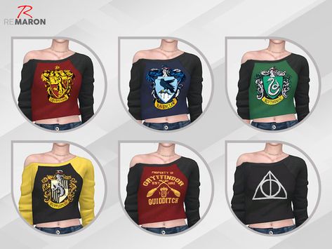 Sims 4 Harry Potter, Harry Potter Sweater, Los Sims 4 Mods, Slytherin Fashion, Sims Packs, The Sims 4 Packs, Sims 4 Teen, Harry Potter Outfits, Sims 4 Toddler