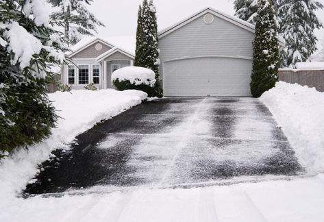 How to Remove Snow From a Driveway Without a Shovel - Bob Vila Snow Shovel With Wheels, Snow Melting Mats, Driveway Materials, Ice Melter, Heated Driveway, Driveway Ideas, Large Driveway, Shoveling Snow, Long Driveways