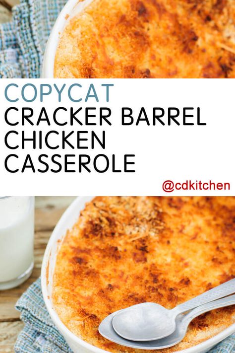 Cornbread Chicken Casserole, Cornbread Topping, Cracker Barrel Chicken, Cracker Barrel Recipes, Copycat Cracker Barrel, Chicken Cornbread, Creamy Chicken Casserole, Chicken Casserole Recipe, Copycat Restaurant Recipes