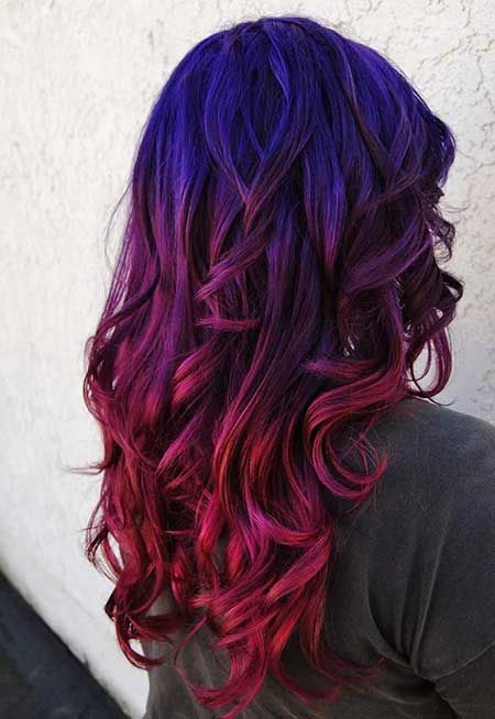 Purple And Red Hair, Hair Color Red Ombre, Brown Ombre Hair Color, Violet Hair Colors, Trendy We Fryzurach, Dyed Tips, Hair Dye Tips, Red Ombre Hair, Galaxy Hair