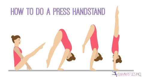 how-to-do-a-press-handstand Crazy Gymnastics, How To Do Gymnastics, Gymnastics Handstand, Gymnastics At Home, Handstand Challenge, Press Handstand, Gymnastics Moves, Gymnastics For Beginners, Tumbling Gymnastics