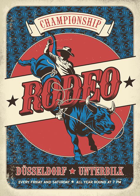 Rodeo on Behance Rodeo Art Ideas, Poster Country, Cow Skull Decor, Rodeo Poster, Cowboy Posters, Western Posters, Western Photo, Western Wallpaper Iphone, Cowboy Design