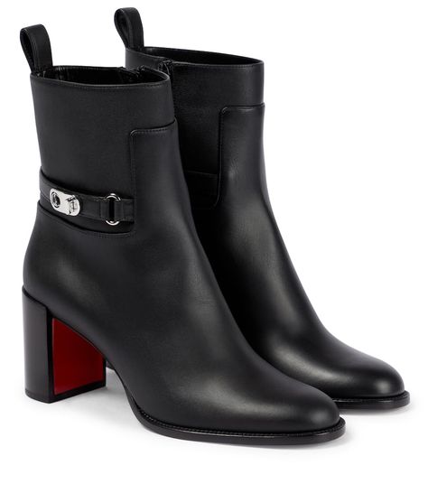 Louboutin Kate 100, Christian Louboutin Iriza, Mid Heel Ankle Boots, Louboutin Online, Christian Louboutin Boots, Christian Louboutin So Kate, Red Louboutin, Patent Leather Pumps, Heeled Ankle Boots