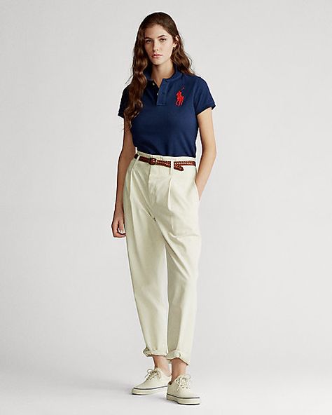 Jeans And Polo Shirt Women Outfits, Blue Polo Shirt Outfit Women, Polo Outfit Women's, Polo Shirt Outfit Women's, Polo Shirt Outfit, Polo Shirt Ralph Lauren, Polo Shirt Outfits, Sneaker Outfits Women, Polo Outfit