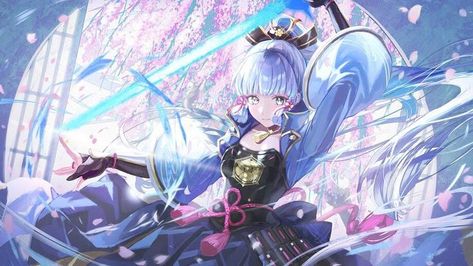 Kamisato Ayaka, Japon Illustration, Anime Angel, Drawing Artwork, Wallpaper Pc, Anime Background, Pretty Art, Anime Images, Genshin Impact