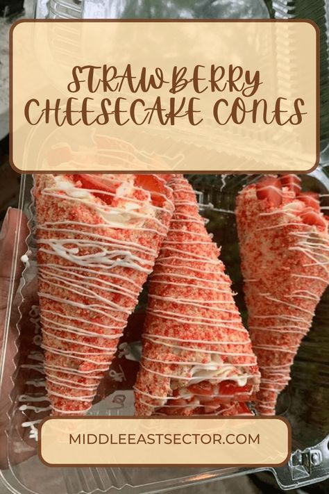 Making these Strawberry Crunch Cheesecake Cones is such a fun activity, and the result is a delectable treat. Cones filled with cheesecake and strawberries, glazed, and topped with a crumble made of strawberry crunch are what you’ll find in these treats. I enjoy cooking fun sweets!!!!! These Strawberry Crunch Cheesecake Cones are definitely at the Strawberry Cheesecake Cones, Strawberry Cheesecake Brownies, Crunch Cone, Strawberry Crunch Cheesecake Cones, Cheesecake Lush, Cheesecake Cones, Lush Desserts, Strawberry Crunch Cheesecake, Oreo Crunch