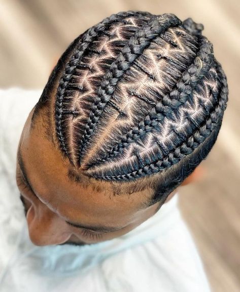 Braids Zig Zag Part, Zig Zag Part, Hairstyle For Men, Cornrow, Short Hairstyles, Zig Zag, Braids, Hairstyles, For Men