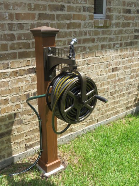 Garden Hose Storage, Liberty Garden, Garden Hose Holder, Garden Hose Reel, Front Porch Ideas Australia, Hose Holder, Front Yard Landscaping Plans, Front Porch Ideas Curb Appeal, Front Yard Landscaping Simple