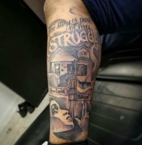 Road To Riches Tattoo For Men, Check Mate Tattoo, Hood Tattoos For Men Arm, Trap Tattoos Men Forearm, Trap House Tattoo, No Risk No Reward Tattoo, Florida Tattoo Ideas For Men, Road To Riches Tattoo, Hood Tattoo For Men