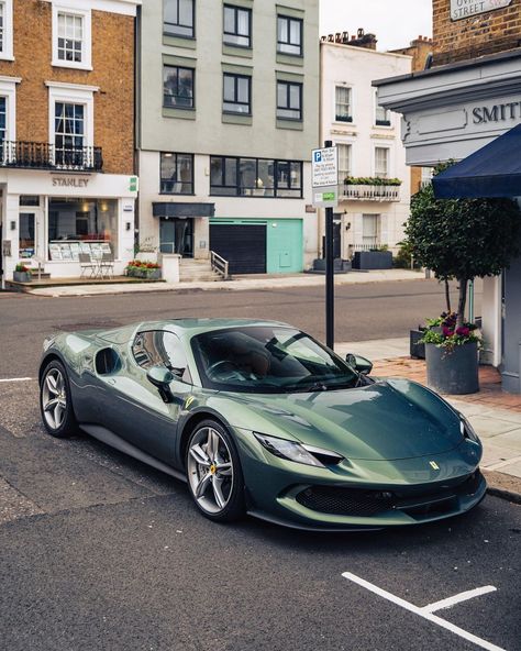 Incredible Verde Minerale over Tan Ferrari 296 GTS 😮‍💨 what a specification! #Ferrari #296GTS #296 #GTS #Supercars #VerdeMinerale… | Instagram Ferrari Car Aesthetic, Green Ferrari, Ferrari 296 Gtb, Aesthetic Car Accessories, Ferrari 296, Luxury Transportation, Tokyo Drift Cars, Hd Photography, Kia K5