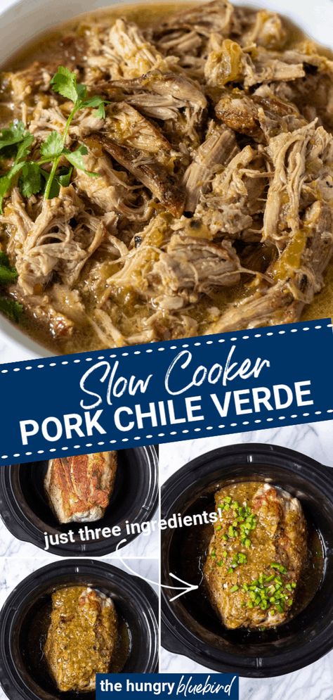 Slow Cooker Pork Verde, Pork Butts In The Crock Pot Whole 30, Salsa Verde Pork Crockpot, Pork Verde Crockpot, Slow Cooker Chile Verde, Frugal Dinners, Pork Verde, Chile Verde Pork, Pork Chile Verde