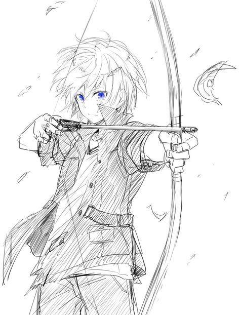 Bow And Arrow Poses Reference Anime, Drawing Bow Pose, Bow And Arrow Poses Reference Male, Anime Bow Pose, Archery Reference Pose, Holding Bow And Arrow Reference Drawing, Person With Bow And Arrow Reference, Holding A Bow Reference, Bow Pose Reference Drawing