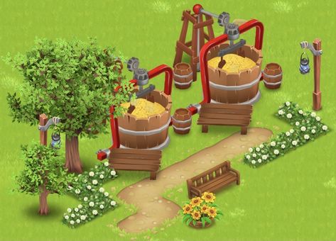 Hay Day Farm Design Dairy, Aesthetic Hay Day Farm Design, Hay Day Farm Design Smelter, Hayday Layout Ideas Low Level, Hayday Silo Design, Hay Day Farm Layout Ideas, Hayday Farm Design Ideas Simple Level 30, Hayday Pigs Design, Hay Day Level 40 Layout