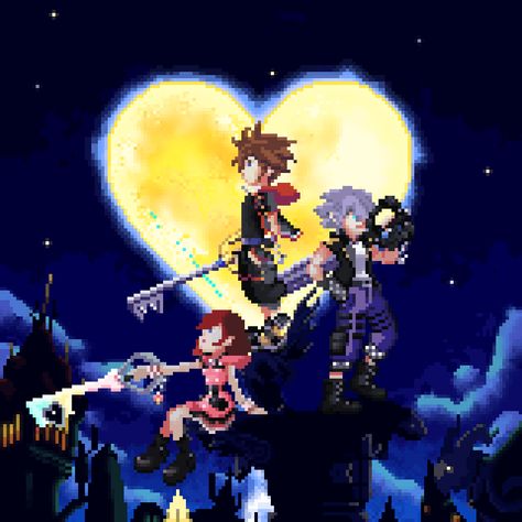 Kingdom Hearts Kingdom Hearts Widget, Kingdom Hearts Gif, Destiny Trio, Hearts Gif, Moving Wallpaper, Kingdom Hearts Wallpaper, Pixel Gif, Gif Wallpaper, Kingdom Hearts Fanart