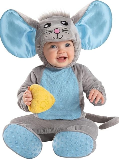 When trying to decide between two sizes, choose the larger size for a better fit. Your child is bound to be the cutest baby scurrying their way through Halloween in this costume that includes a jumpsuit, headpiece, and cheese prop! Mouse Baby Costume, Baby Tiger Costume, One Piece Costume, Spirit Costume, Spirit Halloween Costumes, Newborn Halloween Costumes, Newborn Halloween, Mouse Costume