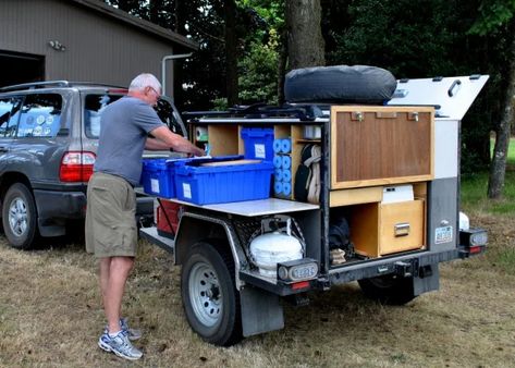 Small Cargo Trailers, Vehicle Organization, Tailgate Trailer, Utility Trailer Camper, Camping Gear Trailer, Ed And Lorraine, Offroad Trailer, Camping Gear Diy, Camp Trailers