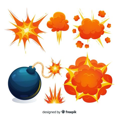 Colección bomba y efectos de explosiones... | Free Vector #Freepik #freevector #dibujos-animados #fuego #naranja #humo Boom Drawings, Cartoon Bubbles, Wind Art, Flash Animation, Vikings Ragnar, Cloud Icon, Flat Design Illustration, Balloon Pop, Silhouette Illustration