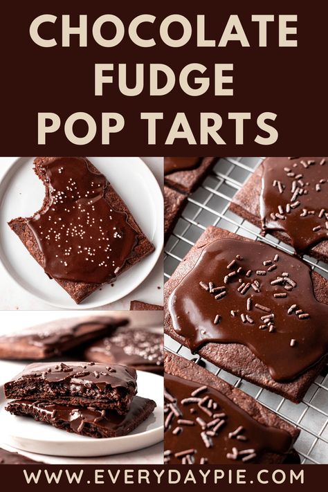 Homemade Pop Tarts Recipe, Gluten Free Pop Tarts, Chocolate Pop Tarts, Pop Tart Flavors, Homemade Chocolate Fudge, Poptart Recipe, Fudge Pops, Tart Dough, Chocolate Pops