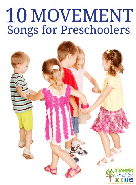 10 movement songs for preschoolers, perfect for brain breaks and getting the wiggles out! Songs For Preschoolers, Movement Preschool, Toddler Party Games, Movement Songs, Singing Games, Yoga Ideas, Kindergarten Songs, Classroom Songs, Songs For Toddlers