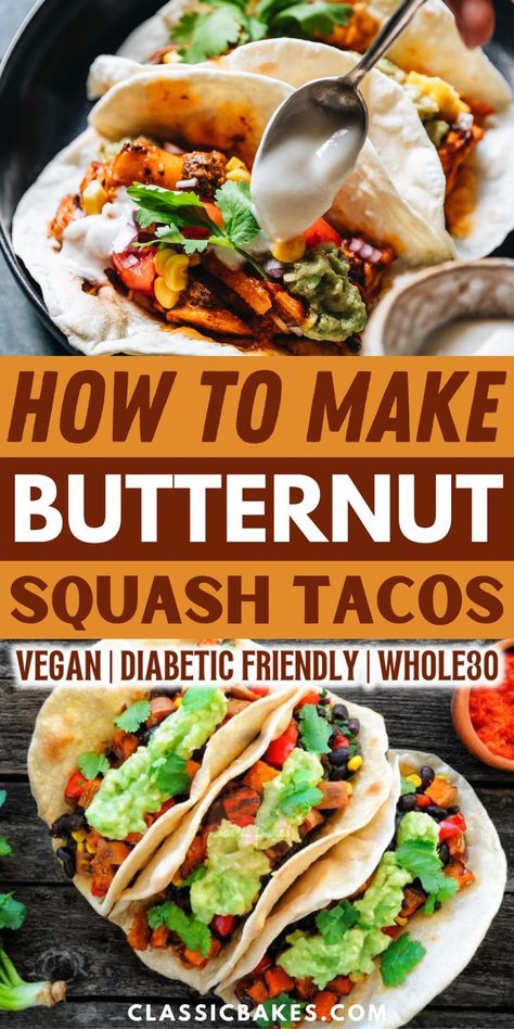 Butternut Squash Tacos Recipes, Squash Tacos, Recipe For Butternut Squash, Butternut Squash Tacos, Daniel Diet, Butternut Recipes, Csa Box, Traditional Mexican Dishes, Everything In Moderation