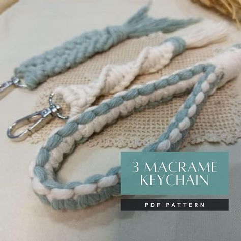 Macrame Keychain Pattern, Macrame Wristlet Keychain, Hello Craft, Knot Guide, How To Macrame, Half Hitch Knot, Knots Guide, Keychain Pattern, Macrame Supplies