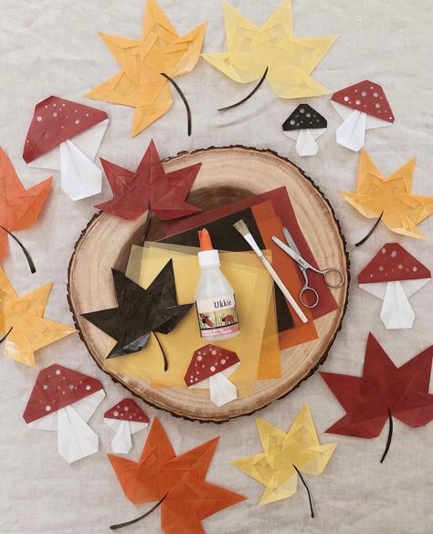 Autumn Window Decorations, Window Stars, Autumn Window, Window Decorations, Paper Leaves, Paper Folding, Moon Child, Not Perfect, Age 3