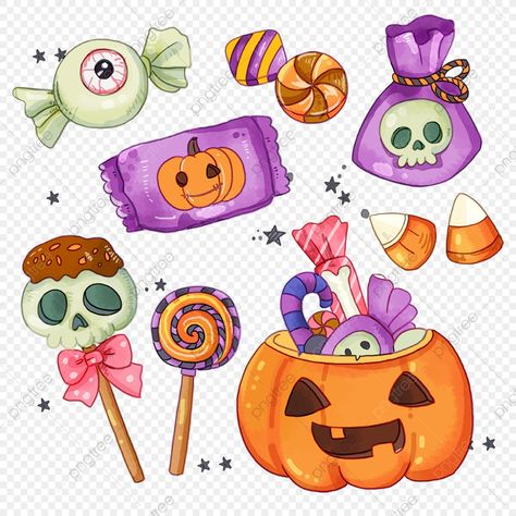 Halloween Art Ideas, Candy Png, Halloween Fiesta, Candy Drawing, Doodles Bonitos, Dulces Halloween, Image Halloween, Carte Halloween, Party Candy