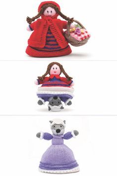 Topsy Turvy Doll, Red Riding Hood Wolf, Knitting Dolls Free Patterns, Knitted Dolls Free, Knitted Doll Patterns, Hood Pattern, Knitting Toys, Knitted Toys Free Patterns, Knit Toys