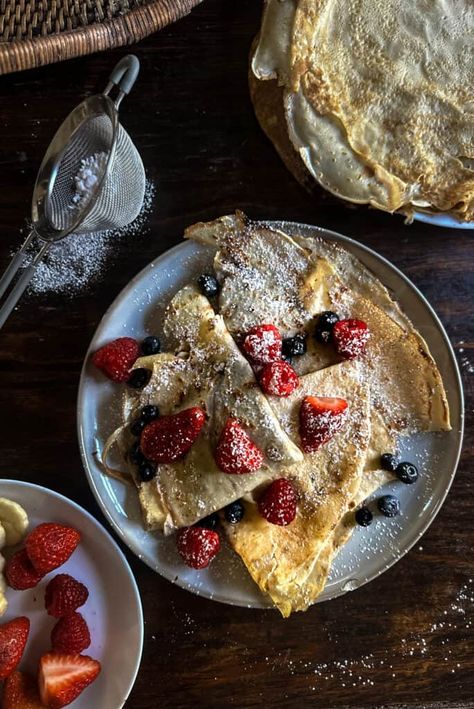 The best crepes recipe is here! Crepes are a versatile canvas for culinary creativity, whether craving something sweet or a savory delight. Aesthetic Crepes, Cream Cheese Crepe Filling, Best Crepe Recipe, Homemade Crepes, Crepes Filling, Breakfast Crepes, Sweet Crepes, Breakfast Aesthetic, How To Make Crepe