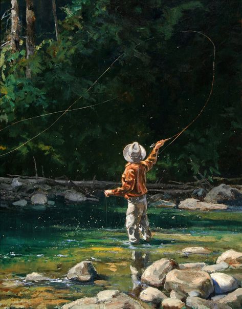 Luke Frazier | Wildlife & Sporting Art Fly Fishing Art, Jessica Lee, Western Artwork, Fish Artwork, Hunting Art, Wildlife Artwork, River Painting, Fishing Pictures, Human Anatomy Art