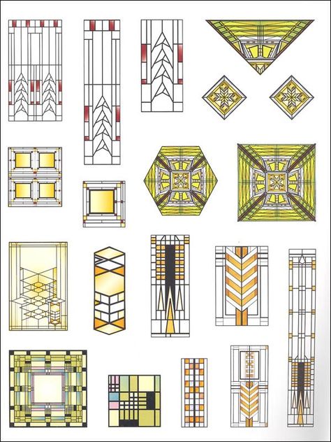 Frank Lloyd Wright Stained Glass Pattern, Frank Lloyd Wright Art, Frank Lloyd Wright Stained Glass, Art Deco Ideas, Motifs Art Nouveau, Frank Lloyd Wright Design, First Watch, Motif Art Deco, Glass Window Art