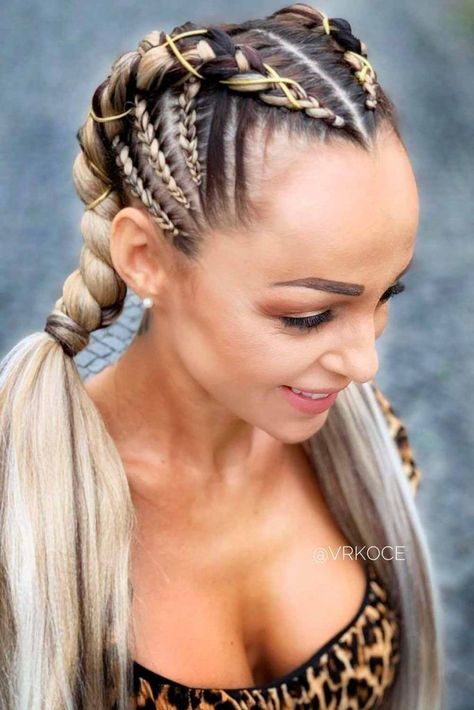 Feminine Goddess Braids Hairstyles To Add Some Ethnic Vibes To Your Style ★ Festival Hair Braids, Beautiful Braided Hairstyles, Festival Braids, Weave Ponytail Hairstyles, Rave Hair, Goddess Braids Hairstyles, Viking Hair, Vlasové Trendy, Pretty Braided Hairstyles