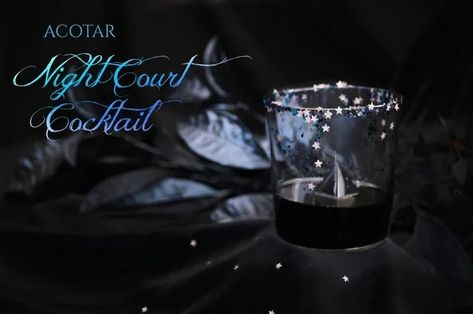 Night Court Cocktail – ACOTAR – The Inn at the Crossroads Book Club Snacks, Themed Drinks, Night Court, Best Shakes, Cocktail Ingredients, Ice Melting, The Crossroads, Night Cap, Liquor Store