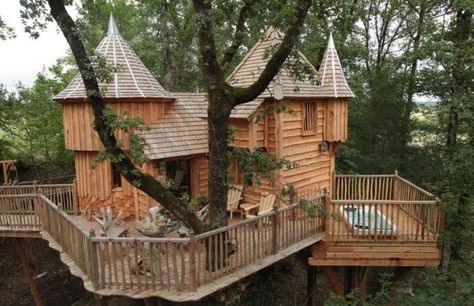 Tree Houses You Can Live In | Vanity Fair Luxury Tree Houses, Canopy And Stars, Treehouse Hotel, Houses In France, Cool Tree Houses, Tree House Designs, Green Design, Beautiful Tree, Play Houses