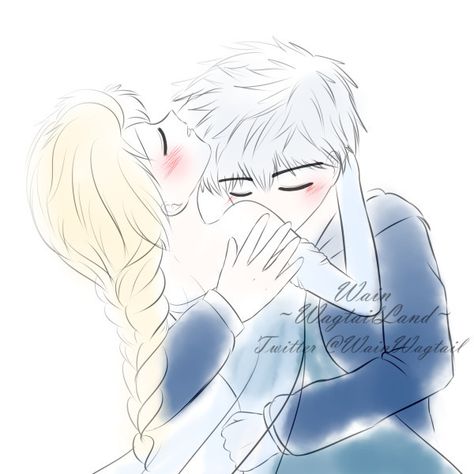 Elsa X Jack Frost Fanart, Elsa X Jack Frost, Jack Frost Fanart, Jelsa Fanart, Jack Frost And Elsa, Jack And Elsa, Disney Crossovers, Princess Drawings, Cartoon Network Adventure Time