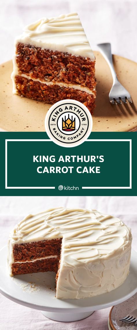 Perfect Carrot Cake, Classic Carrot Cake Recipe, Cake Flour Recipe, King Arthur Recipes, King Arthur Flour Recipes, King Arthur Gluten Free, Gluten Free Carrot Cake, King Food, Homemade Cake