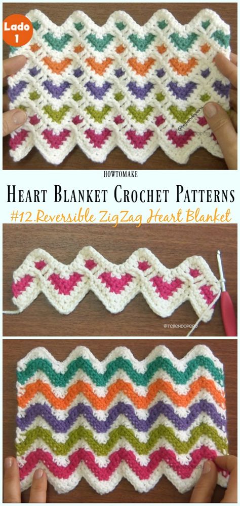 Reversible ZigZag Heart Blanket Free Crochet Pattern Video - #Heart; #Blanket; Free #Crochet Patterns Heartbeat Ripple Crochet Pattern Free, Crochet Patterns Free Blanket Afghans, Heart Blanket Crochet Pattern, Heart Blanket Pattern, Crochet Heart Blanket, Heart Blanket, Crochet For Beginners Blanket, Bag Crochet, Crochet Quilt