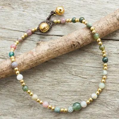 UNICEF Market | Colorful Agate and Brass Handcrafted Anklet - Cheerful Walk | #anklet, #summer, #summercollection, #protectchildren, #supportartisans, #handmadeforlife, #fairtrade, #livelifefair, #fairtradegifts, #alwayshandmade, #ethicallymade, #artisanmade, #ethical, #ethicalfashion, #supporthandmade, #shopfairtrade, #handmadewithlove, #shophandmade, #worldartisans, #globalart, #artisangoods, #globalartisan, #empowerartisans, #UNICEFUSA, #UNICEFMarket Beautiful Anklet, Silver Anklet, Diy Jewelry Necklace, Beaded Necklace Designs, Beaded Necklace Diy, Brass Beads, Popular Jewelry, Handmade Brass, Beaded Anklets