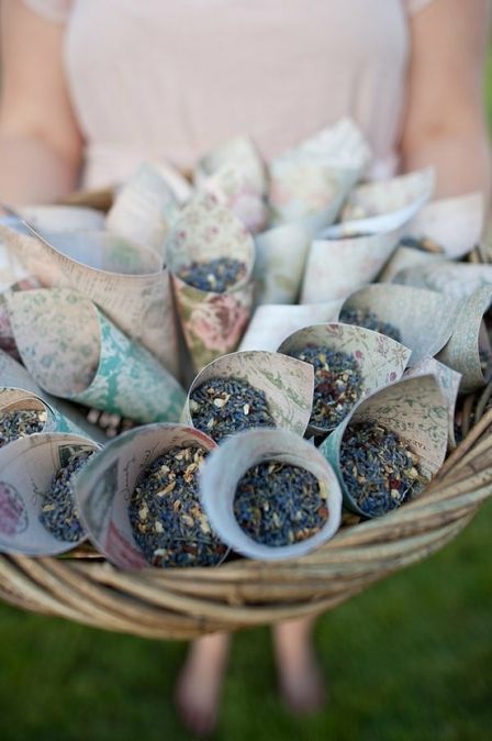 paper confetti cones in a basket Lavender Toss, Russian Wedding, Wedding Send Off, Nontraditional Wedding, Wedding Aisle, Wedding Wishes, Here Comes The Bride, Bring Back, Traditional Wedding