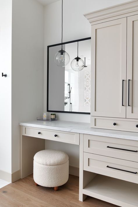 Built In Vanity Ideas, Makeup Table Ideas, Closet Vanity Ideas, Closet With Vanity, Cluttered Bathroom, Vanity In Bedroom, Ikea Makeup Vanity, Ikea Bathroom Vanity, Vanity In Bathroom