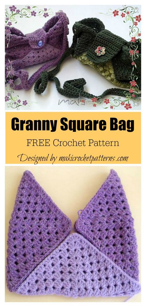 Bag Free Crochet Pattern, Purse Patterns Free, Sunburst Granny Square, شال كروشيه, Crochet Purse Pattern Free, Cozy Crochet Patterns, Crochet Bag Pattern Free, Granny Square Bag, Crochet Bedspread