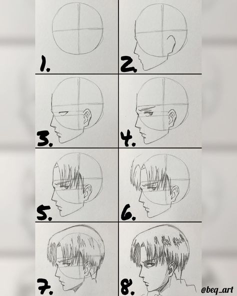 Beq en Instagram: “TUTORIAL 👈🏼 How to draw Levi Ackerman 🔥 - What's up people, I found some time to draw today and did this little Tutorial, I hope it's…” How To Draw Anime, Desen Realist, Drawing Tutorial Face, Seni 2d, Body Drawing Tutorial, Manga Drawing Tutorials, Armin Arlert, Naruto Drawings, Desen Anime