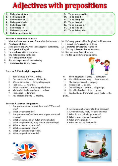 Absent From School, Teaching Adjectives, Preposition Worksheets, Triangle Worksheet, English Adjectives, Adjective Worksheet, English Collocations, English Exercises, English Grammar Worksheets