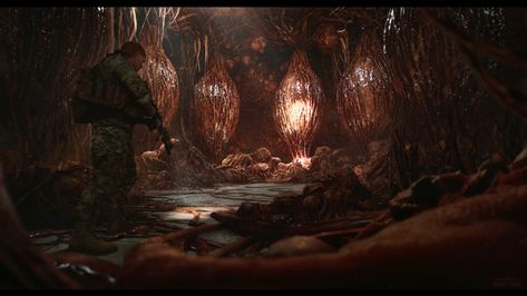 ArtStation - Alien Nest Alternate Covers Nest Concept Art, Creepy Alien, Alien Egg, Environment Props, Horror Video Games, Video Game Development, Spirit World, Creative Games, 3d Assets