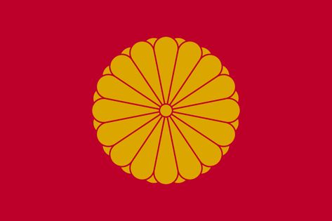 Royal Standard Flag, Red And Yellow Flag, Japanese Emperor, Japanese Flag, Japan Flag, Korean Peninsula, Chrysanthemum, Photo Image, Flag