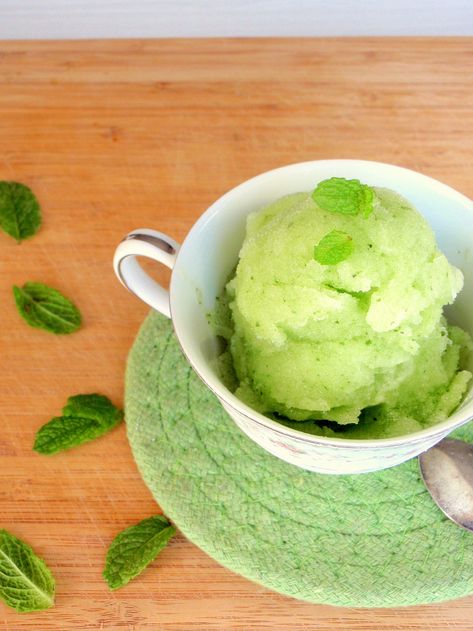 Freezer Treats, Mint Sorbet, Granitas, Mint Water, Palate Cleanser, Vegetarian Desserts, Mint Recipes, Sorbet Recipes, Calorie Recipes