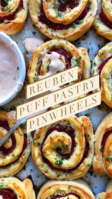 Reuben Puff Pastry Pinwheels, Ruben Puff Pastry Pinwheels, Rueben Pinwheels With Puff Pastry, Reuben Pinwheel Appetizers, Ruben Pinwheels, Reuben Pinwheels, Classic Sandwiches, Pastry Pinwheels, Reuben Recipe