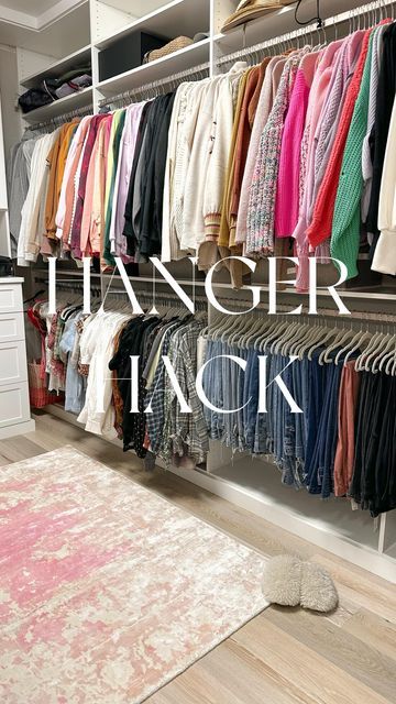 Closet Organization Systems Diy, Pant Hanging Ideas Closet Organization, Closet Pant Organization, Dress Pants Organization, Hanging Multiple Clothes On One Hanger, Diy Hanging Wardrobe, How To Store Clothes Hangers, Hanging Long Sleeve Shirt On Hanger, Pants Hanging Closet Ideas