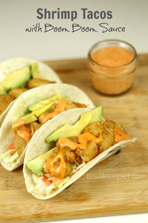 These Shrimp Tacos with Boom Boom Sauce are one of my favorite 30 minute meals and easy recipes. If you are looking for a quick dinner idea, look no further! Boom Boom Shrimp Tacos, Boom Boom Shrimp, Boom Sauce, Boom Boom Sauce, Hot Tamales, Breakfast And Brunch, Shrimp Dishes, Shrimp Tacos, Fish Tacos